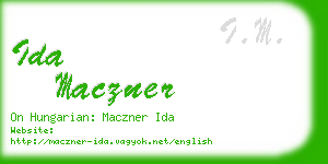 ida maczner business card